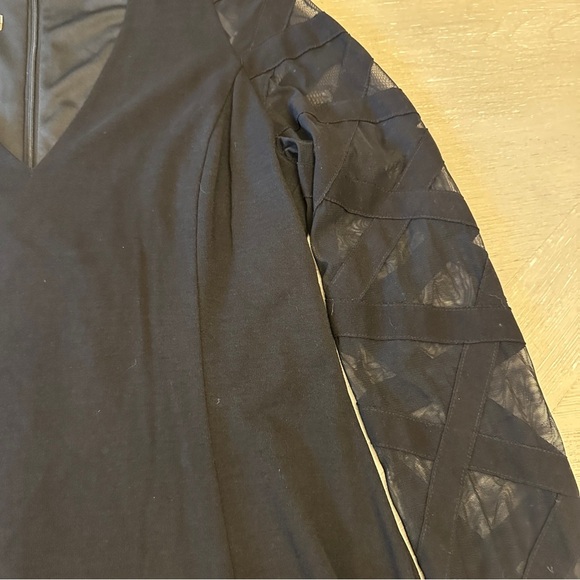 Boston Proper Black Sheath V-Neck Long Sleeve Dress - Picture 3 of 9